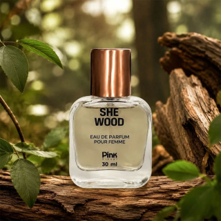 عطر جیبی زنانه مدل She Wood حجم 30 میلی لیتر پینک ویژوال - 01