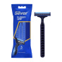 تیغ اصلاح چندبار مصرف 2 لبه مردانه مدل Rubber Grip بسته 3 عددی سیلور