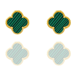 گوشواره طلا 18 عیار ون کلیف کوچک کدE1232 میوگلد