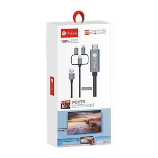 کابل تبدیل HDMI به USB-C و microUSB و لایتنینگ مدل PCH70 پرووان - 01