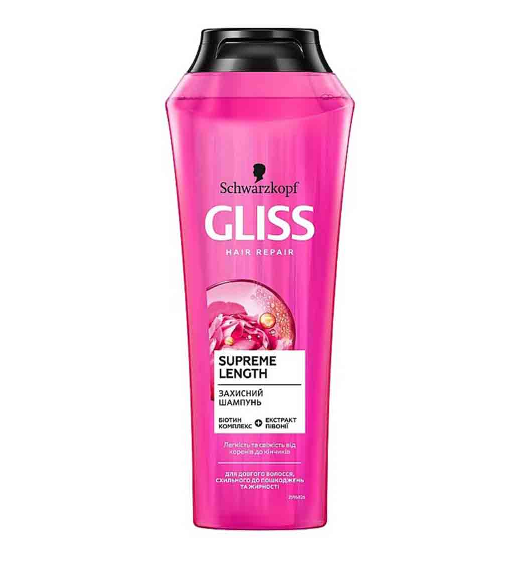 شامپو محافظت کننده ونرم کننده مومدل SUPREME LENGTH مناسب موهای بلند و آسیب دیده حجم 500 میل گلیس نمای ۲