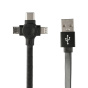 کابل تبدیل USB به USB-C و microUSB و لایتنینگ مدل PCC365R