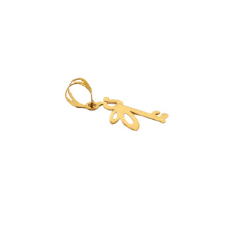 آویز گردنبند طلا 18 عیار زنانه طرح کلید و پروانه کد MM2349 - 01