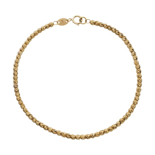 دستبند طلا 18 عیار زنانه مدل MB1565 طرح گوی تراش مهر گالری