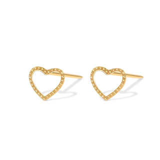 گوشواره طلا 18 عیار مدل میخی قلب گوارسه
