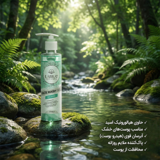 ژل شستشو صورت مدل هیالورونیک اسید مناسب پوست خشک حجم 210 میلی لیتر ایلابرت - 03