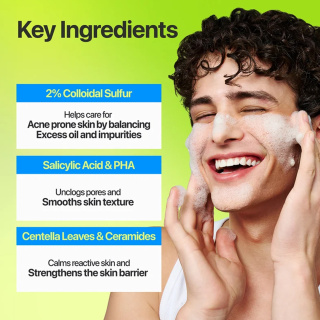 فوم شوینده و شفاف کننده صورت مدل Zero Blemish حاوی 2٪ گوگرد مناسب پوست مستعد جوش حجم 150 میلی لیتر نامبوزین - 05