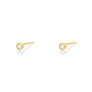 گوشواره طلا 18 عیار مدل تک نگین ریز