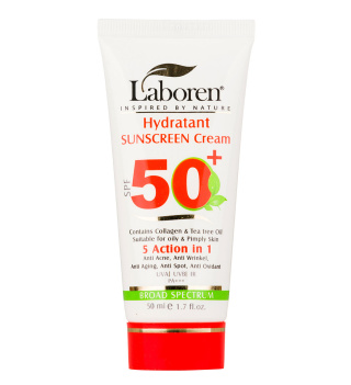 کرم ضد آفتاب بی رنگ لابورن با SPF50 مناسب پوست چرب و جوش دار حجم 50 میلی لیتر