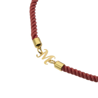 دستبند طلا 18 عیار زنانه مدل MB 1524 طرح حرف لاتین M - 01