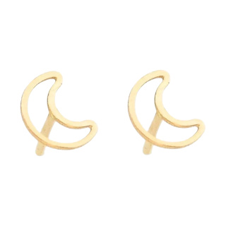 گوشواره طلا 18 عیار مدل ماه تو خالی ایلونا گالری