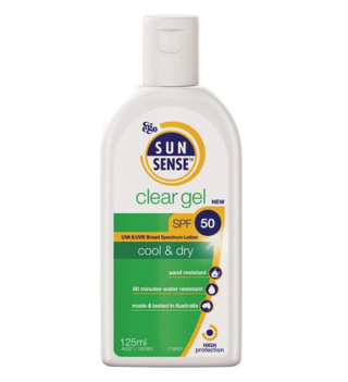 ضد آفتاب بی رنگ سانس سنس ایگو مدل Clear Gel با SPF50 مناسب انواع پوست حجم 125 میلی لیتر