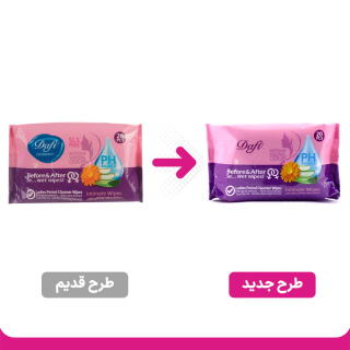 دستمال مرطوب بهداشتی بانوان بسته 20 عددی دافی - 01