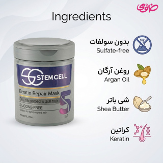 ماسک مو پنج کاره مناسب موهای خشک و آسیب دیده حجم 450 میلی لیتر استم سل - 03