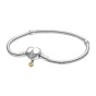 دستبند نقره دقایق زنجیر ماری مدل پرنسس دیزنی قلبی سایز 17