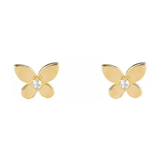 گوشواره طلا 18 عیار زنانه طرح پروانه مدل ESG 35 سپینود گالری
