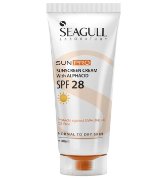 کرم ضد آفتاب بی رنگ سی گل مدل Alphacid با SPF28 مناسب پوست خشک و نرمال حجم 40 میلی لیتر
