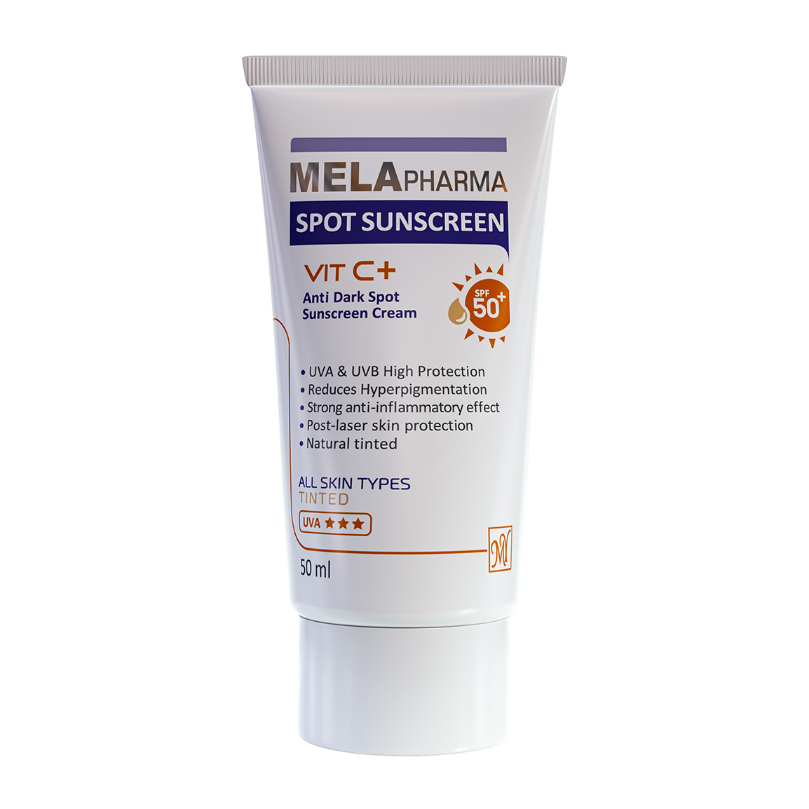 کرم ضد آفتاب ضد لک مای فارما مدل Mela Pharma با SPF50 مناسب انواع پوست حجم 50 میلی لیتر نمای ۲