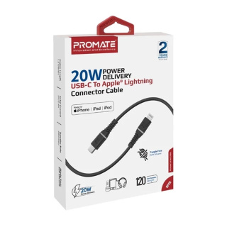 کابل USB-C به لایتنینگ پرومیت مدل POWERLINE-CI120 - 01