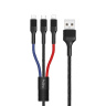 کابل تبدیل USB به USB-C و microUSB و لایتنینگ مدل PCC280 پرووان