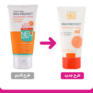 کرم ضد آفتاب مکس پروتکت بیرنگ اس پی اف 50 پوست نرمال تا خشک نئودرم - 01