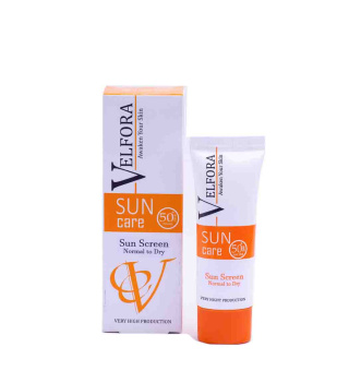 کرم ضد آفتاب بدون رنگ ولفرا با SPF50 مناسب انواع پوست حجم 40 میلی لیتر