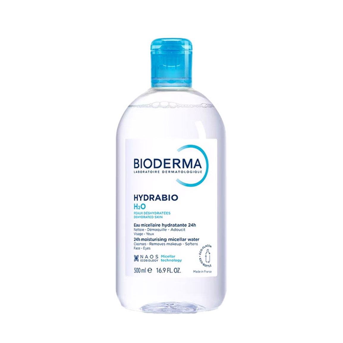 میسلار واتر مرطوب کننده مدل Hydrabio H2O حجم 500 میلی لیتر