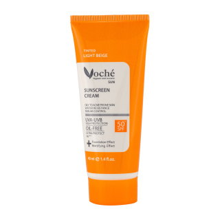 کرم ضد آفتاب رنگی وچه با SPF50 مناسب پوست چرب و دارای جوش حجم 40 میلی لیتر