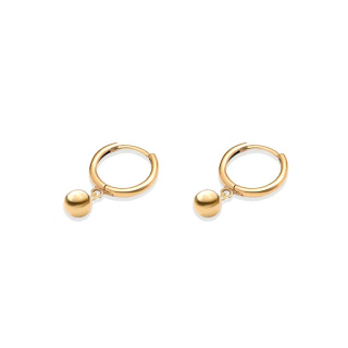 گوشواره طلا 18 عیار مدل روکو تک گوی 1
