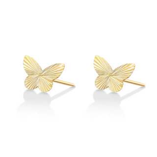 گوشواره طلا 18 عیار مدل میخی پروانه الحمبرا 1