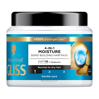 ماسک مو مرطوب کننده و تقویت کننده مدل 4 در 1 مناسب موهای نرمال تا خشک حجم 400 میلی لیتر گلیس