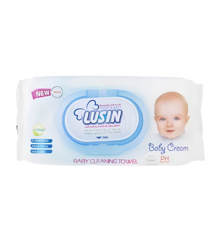 دستمال مرطوب کننده کودک لوسین مدل Creamy بسته 60 عددی