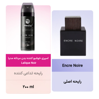 اسپری خوشبو کننده بدن مردانه مدیا طرح جدید مدل Lalique Noir حجم 200میلی لیتر - 01