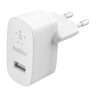 شارژر دیواری شارژ سریع 12 وات و کابل لایتنینگ USB-A مدل WCA002vf1MWH بلکین