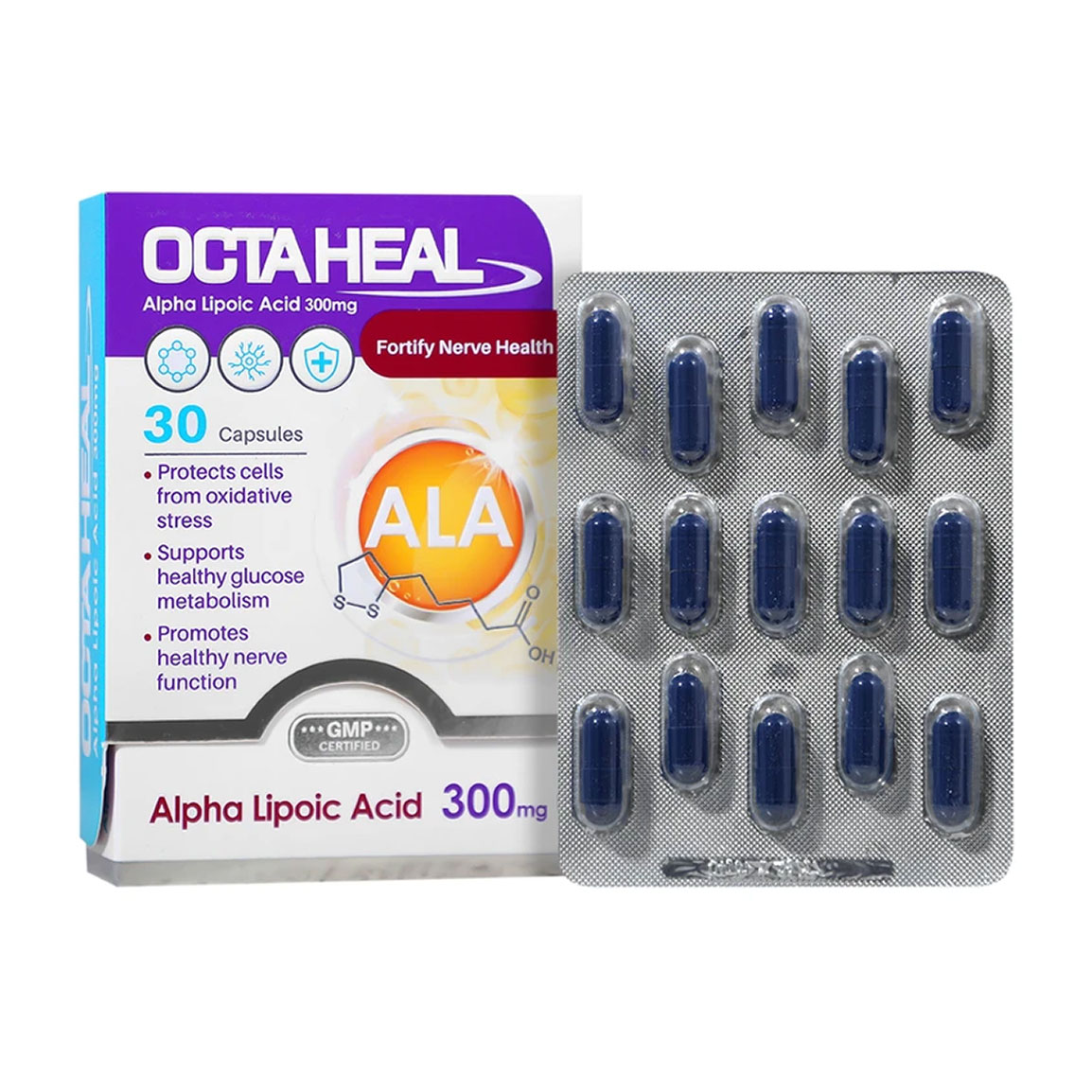 کپسول اکتاهیل آلفا لیپوییک اسید 300 میلی گرم بسته 30 عددی
