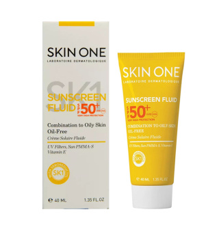 ضد آفتاب +SPF50 بی رنگ فاقد چربی مناسب پوست مختلط تا چرب 40میل اسکین وان - 01