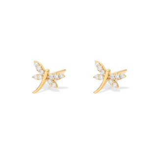 گوشواره طلا 18 عیار مدل سنجاقک
