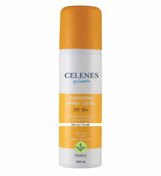 اسپری ضد آفتاب بی رنگ سلنز با SPF50 مناسب انواع پوست حجم 150 میلی لیتر