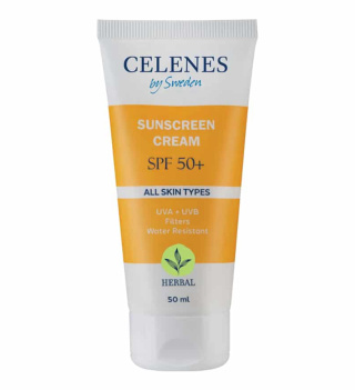 کرم ضد آفتاب بی رنگ سلنز مدل Herbal با SPF50 مناسب انواع پوست حجم 50 میلی لیتر