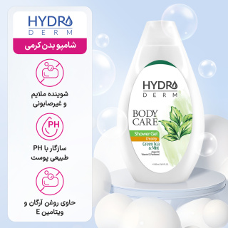 شامپو بدن کرمی با رایحه چای سبز و نعنا حجم 500 میل هیدرودرم - 01