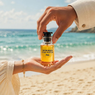 عطر جیبی مدل Louis Vuitton On The Beach حجم 25 میلی لیتر پینک ویژوال - 01