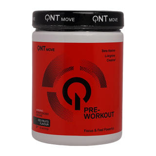 پودر با Pre Workout با طعم میوه های قرمز وزن 300 گرم کیو ان تی