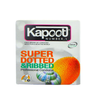 کاندوم کاپوت مدل Super Dotted And Ribbed بسته 3 عددی