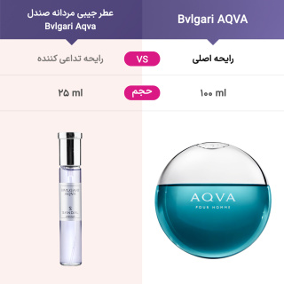 عطر جیبی مردانه مدل Bvlgari Aqva حجم 25میل صندل - 03