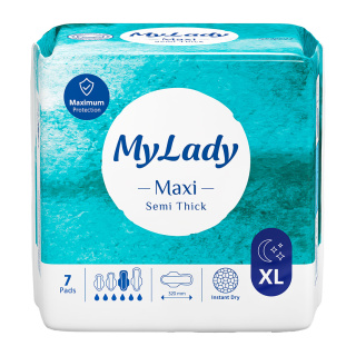 نوار بهداشتی نیمه ضخیم مای لیدی Maxi Thick سایز خیلی بزرگ بسته 7 عددی نمای ۲