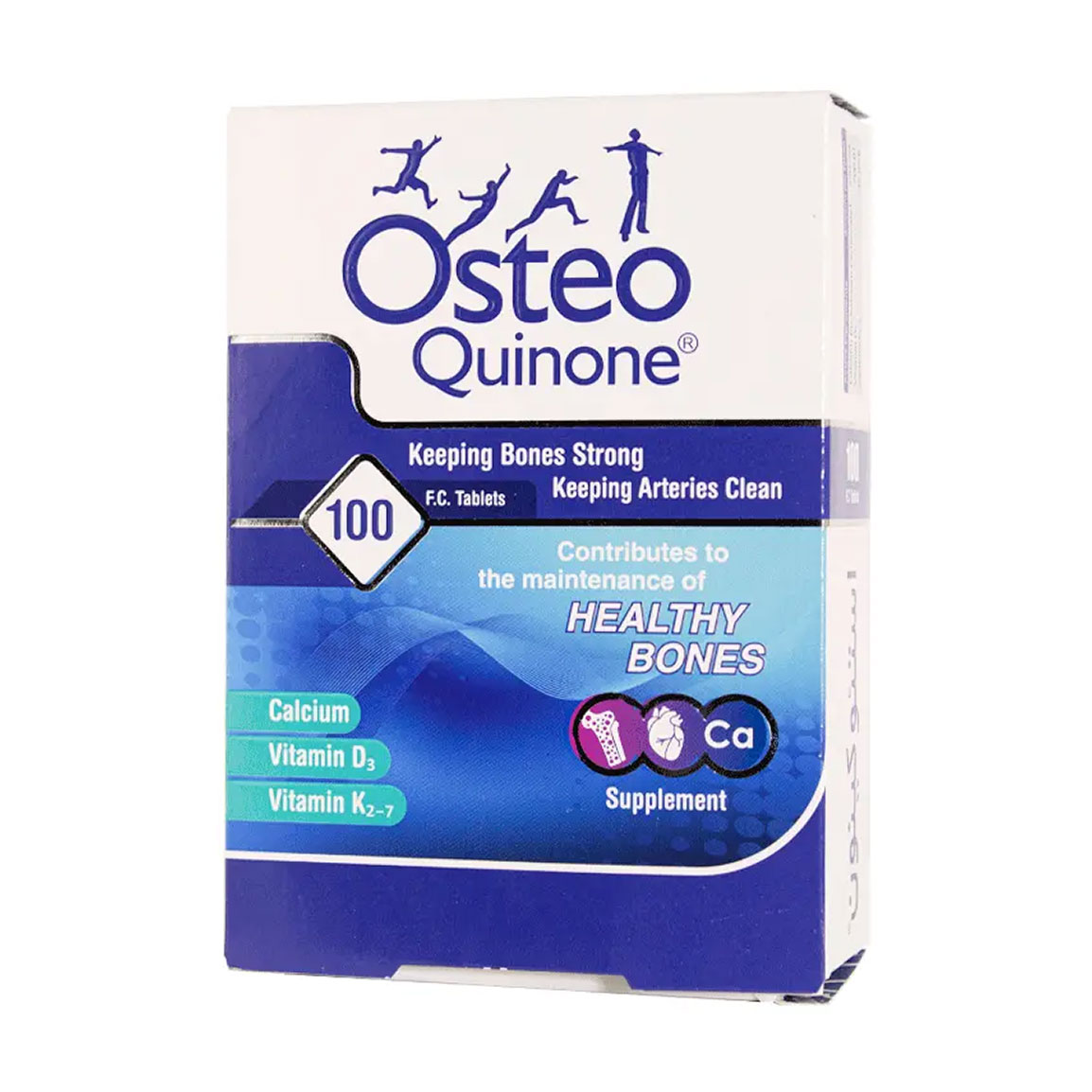 قرص Osteo Quinone حاوی کلسیم، ویتامین D3 و K2-7 بسته 100 عددی