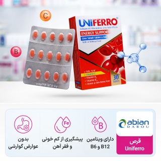 قرص Uniferro بسته 30 عددی ابیان دارو - 03