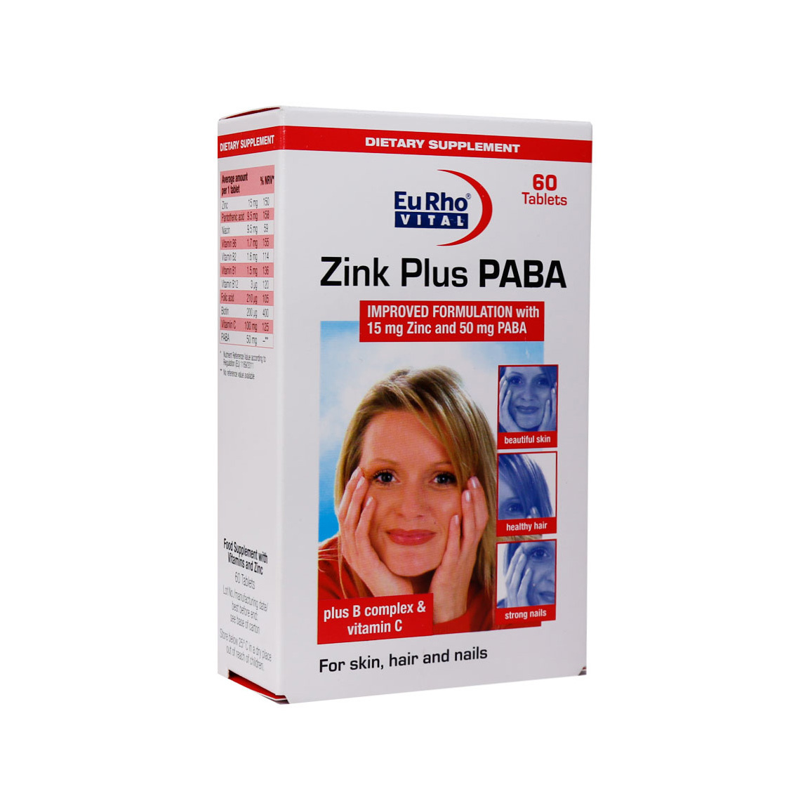 قرص zink plus Paba بسته 60 عددی