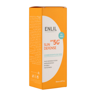 کرم ضد آفتاب بی رنگ مدل Sun Defense مناسب پوست چرب حجم 50 میلی لیتر انلیل - 02