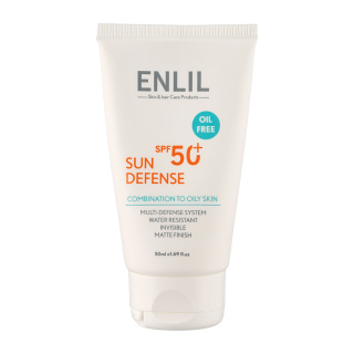 کرم ضد آفتاب بی رنگ مدل Sun Defense مناسب پوست چرب حجم 50 میلی لیتر انلیل